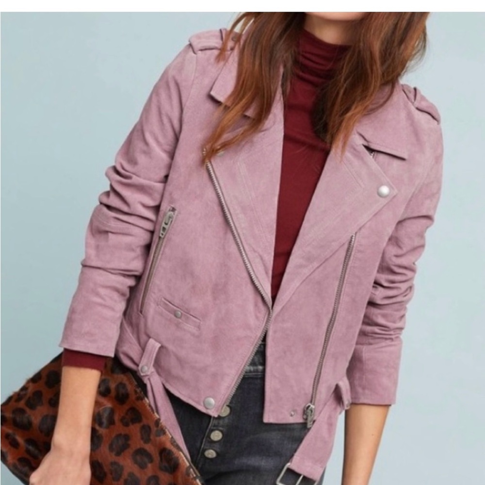BLANKNYC Lilac Suede Moto Jacket